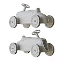 Two Vintage Toy Cars With Number 2 And Retro Design