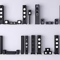 Headphones and Speakers Various Types And Sizes For Home Audio Systems