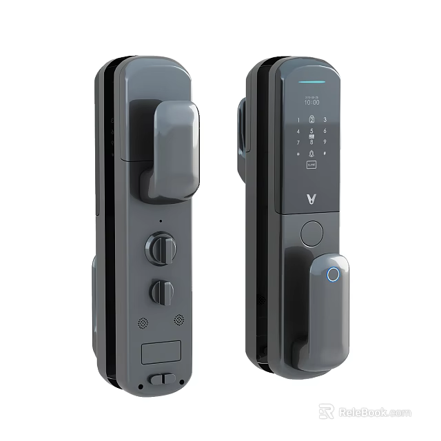 Smart Electronic Door Handle with Keypad Fingerprint Recognition and Secure Lock System 3d model 