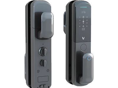 Smart Electronic Door Handle with Keypad Fingerprint Recognition and Secure Lock System 3d model