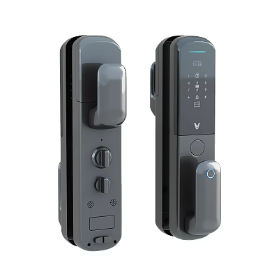 Smart Electronic Door Handle with Keypad Fingerprint Recognition and Secure Lock System 3d model