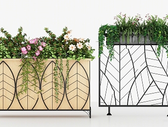 Modern Flower Box Outdoor Plant Flower Rack Flower Garden 3d model