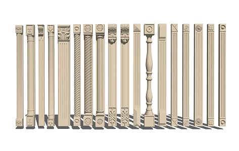 European Roman Column Roman Column Combination 3d model