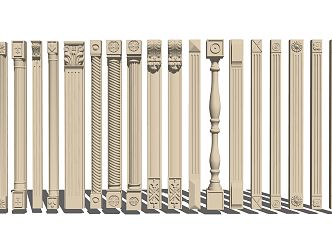 European Roman Column Roman Column Combination 3d model