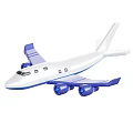 Toy Airplane Model With White Body Blue Wings And Blue Engines