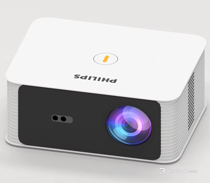Saitnha White Compact Projector With Modern Design Colorful Lens For Home Entertainment 3d model 
