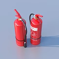 Household Fire Extinguishers Various Types And Sizes Arranged Together For Safety 3d model