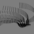 Abstract Wavy Structure Composed Of Slender Lines And Dots Modern Design