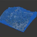3D Great Wall Model Display On Mountain Terrain With Green Vegetation And Detailed Structure