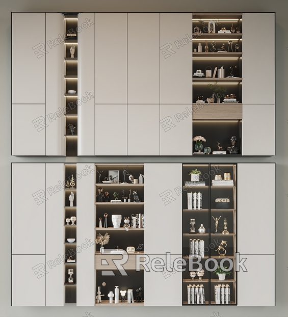 Modern Bookcase Decorative Cabinet model