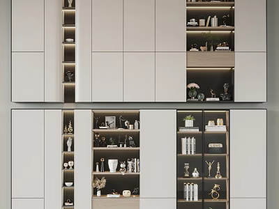 Modern Bookcase Decorative Cabinet 3d model
