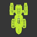 Futuristic Sci Fi Spaceship Mechanical Design With Black Body Purple Pipes Red Tail And White Engines