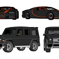 Luxury Black Sports Cars and SUVs with Red Accents Premium Design Details