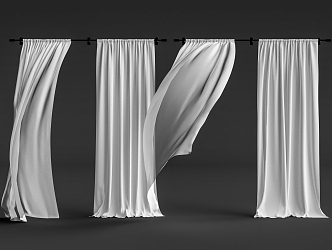 curtain window screen curtain 3d model