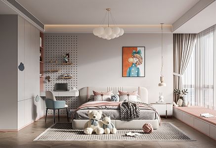 Modern Children's Room Girls Children's Room 3d model