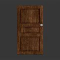 Hinged Door Wooden Brown Panel Design With Classic Door Handle For Interior Home Decoration