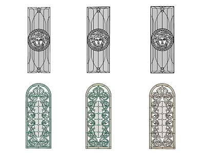Decorative Room Dividers With Ornate Patterns And Arch Rectangular Designs 3d model