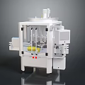 Industrial Automated Machine With White Frame Transparent Cover Control Panel And Yellow Components