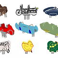Children's Amusement Equipment Rocking Trojan Horse Spring Chair Entertainment Equipment 3d model