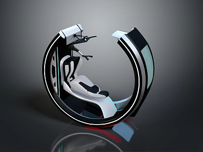 Futuristic Modern Motorcycle Design With Aerodynamic Circular Structure And Sleek Features 3d model