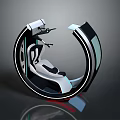 Futuristic Modern Motorcycle Design With Aerodynamic Circular Structure And Sleek Features 3d model