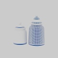 Simple Versatile High-grade regular Decorative Ornaments Combination Tea Pot Ceramic Plain Pot 3d model