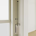 Modern Minimalist Wall Lamp With Metal Stand Beside Window In Light Room