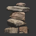 Natural Stacked Stone Structure With Balanced Rocks In Various Tones And Textures