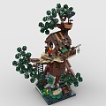 Lego toy building blocks tree house forest plant house secret base 3d model