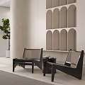 Elegant Modern Living Dining Room Interior With Grey Sofa Marble Coffee Table And Green Plant