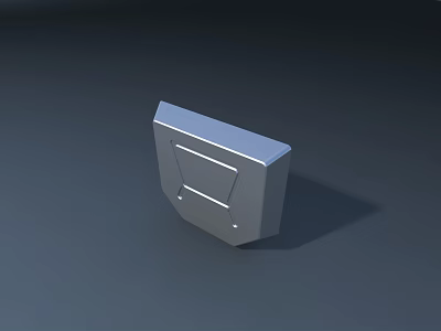 Modern Sleek Reception Desk Design With Silver Metallic Finish And Geometric Shape 3d model