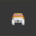 Orange Off Road Vehicle Model With Large Tires Silver Bumper And Red Interior