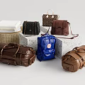 Various Stylish Bags in Leather and Woven Styles with Multiple Colors and Designs