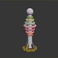 Mechanical Component Structure With Silver Ball Copper Coil Spring And Gear Base