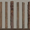 Natural Wood Logs Arranged in Row With Different Textures Colors and Light Background