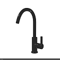 Modern Stainless Steel Faucet With Curved Spout And Single Handle Design