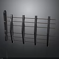 Outdoor Rustic Wooden Fence With Vertical Planks And Horizontal Slats