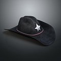 Modern Hat Western Cowboy Hat Western Sheriff Hat 3d model