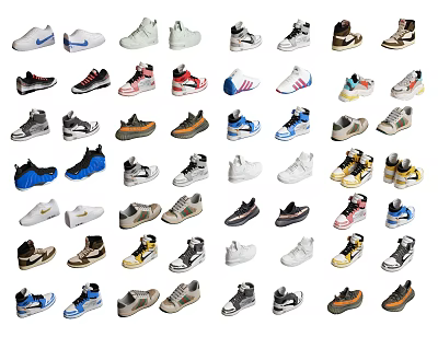 Various Shoes Collection Featuring Different Styles Colors And Sneaker Designs 3d model Various Shoes Collection Featuring Different Styles Colors And Sneaker Designs 3d model