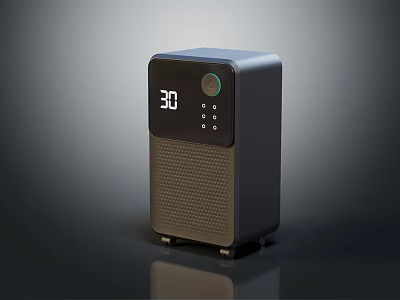 Modern Home Air Purifier With Digital Display Control Buttons And Green Indicator 3d model