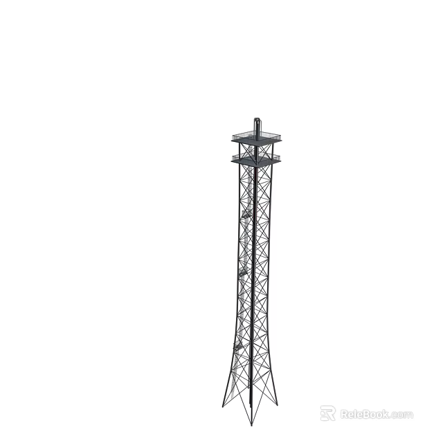Industrial Steel Tower Structure With Platform And Ladder For Industrial Equipment 3d model 