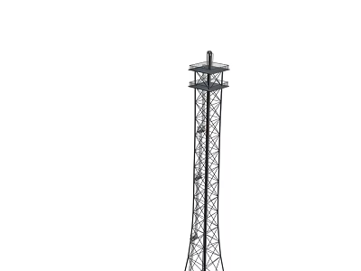 Industrial Steel Tower Structure With Platform And Ladder For Industrial Equipment 3d model
