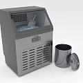 Stainless Steel Countertop Kitchen Ice Maker Making Fresh Ice With Scoop And Bucket