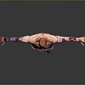 Red Haired Male Character With Intricate Tattoos Ornamental Outfit And Outstretched Arms
