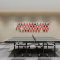 Modern table tennis room 3d model