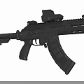 Modern Black Rifle Design With Tactical Scope Ergonomic Grip Magazine And Barrel
