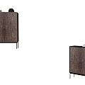 Modern Entryway Cabinet and Side Cabinet with Perforated Pattern Bronze Finish Top Lamp Decor Items