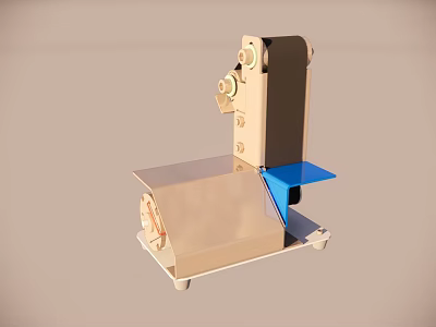 Mechanical Device With Metal Structure Blue Component And Stable Stand 3d model