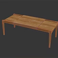 Simple Wooden Dining Table With Rectangular Shape Joined Design And Natural Material 3d model