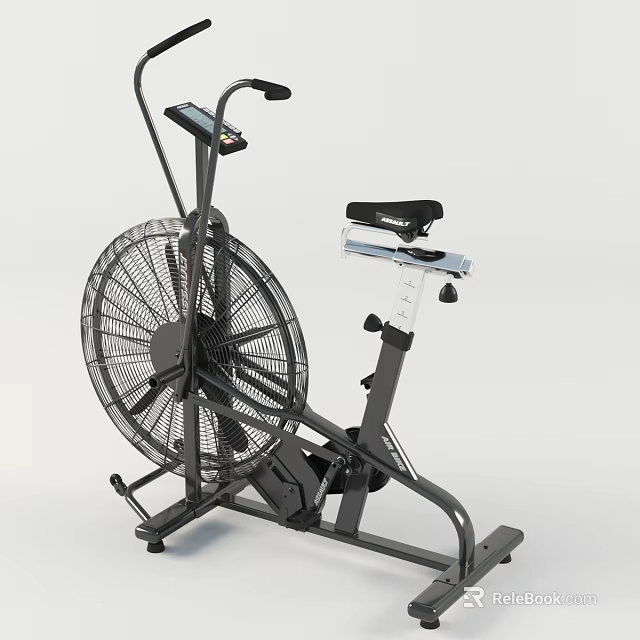 Air Bike Exercise Equipment with Large Fan Wheel Comfortable Seat and Digital 3d model 